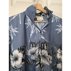 Makani Designed In Hawaii Men’s Sz L Button‎ Front Shirt Blue